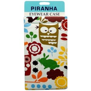 Piranha Eyewear Case with Colorful Floral and Owl Design